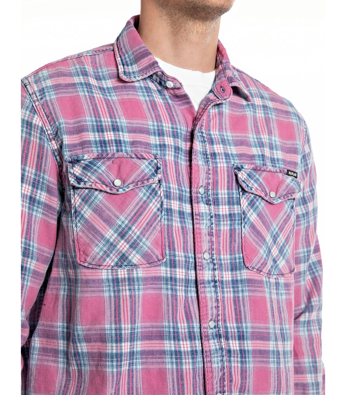 インディゴチェックコットンシャツ 詳細画像 ピンク 3